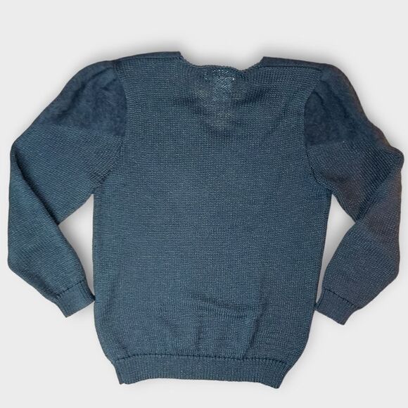 Franco Valeri Vintage Black VNeck Sweater Small - Picture 7 of 9